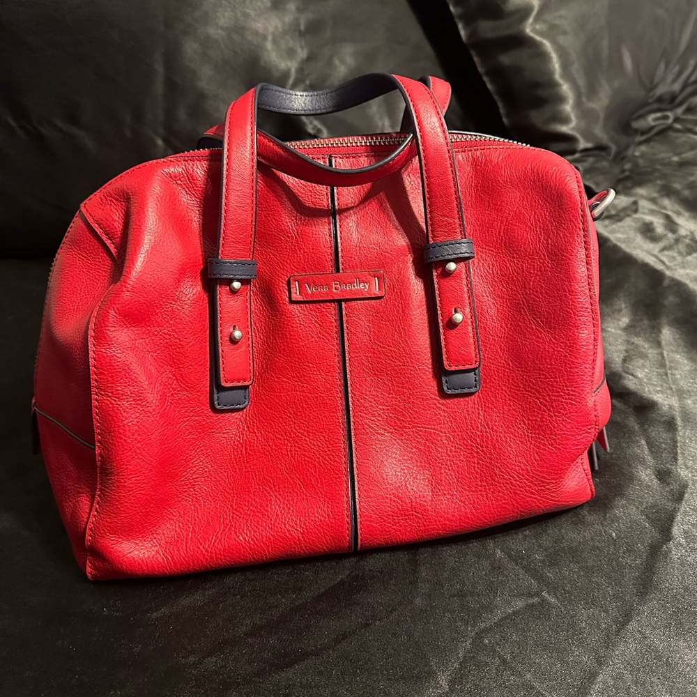 Vera Bradley Red Leather Satchel